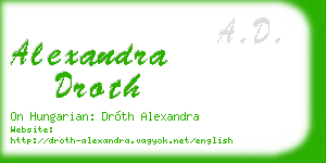 alexandra droth business card